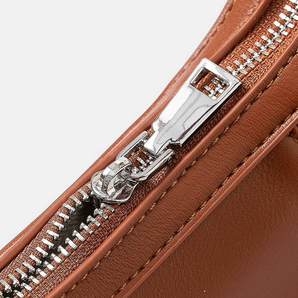 Faux Leather Round Multi Panel Hand Bag