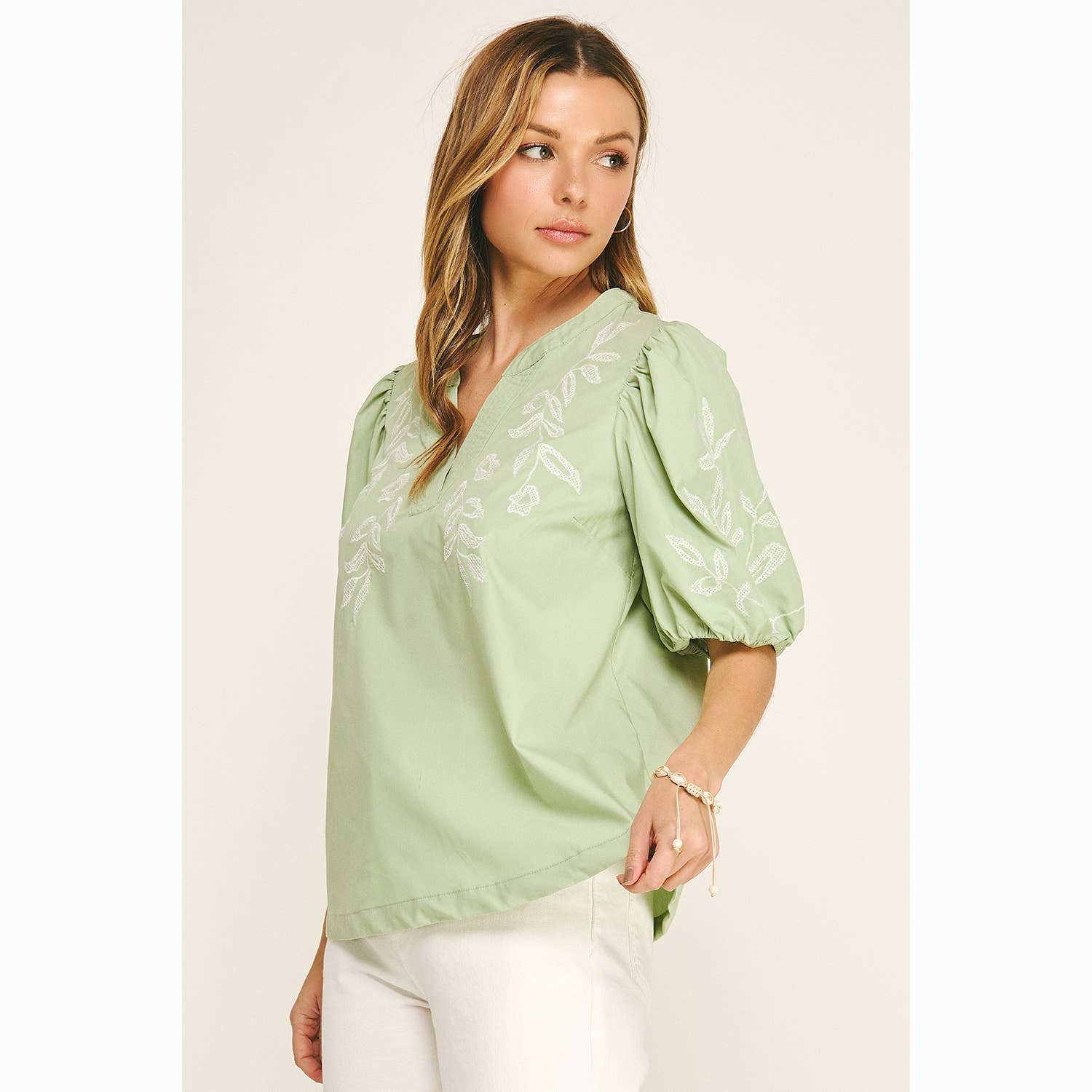 EMBROIDERED PEASANT BLOUSE