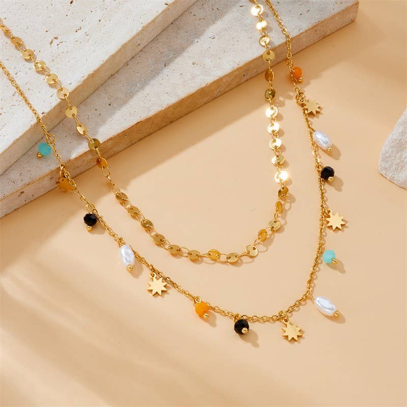 18K STAINLESS STEEL TARNISH FREE SEEDBEAD NECKLACE|40NK9422