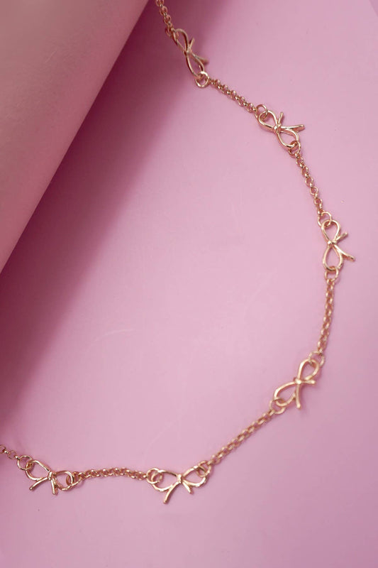CUTOUT BOW STATION NECKLACE | 80N91531