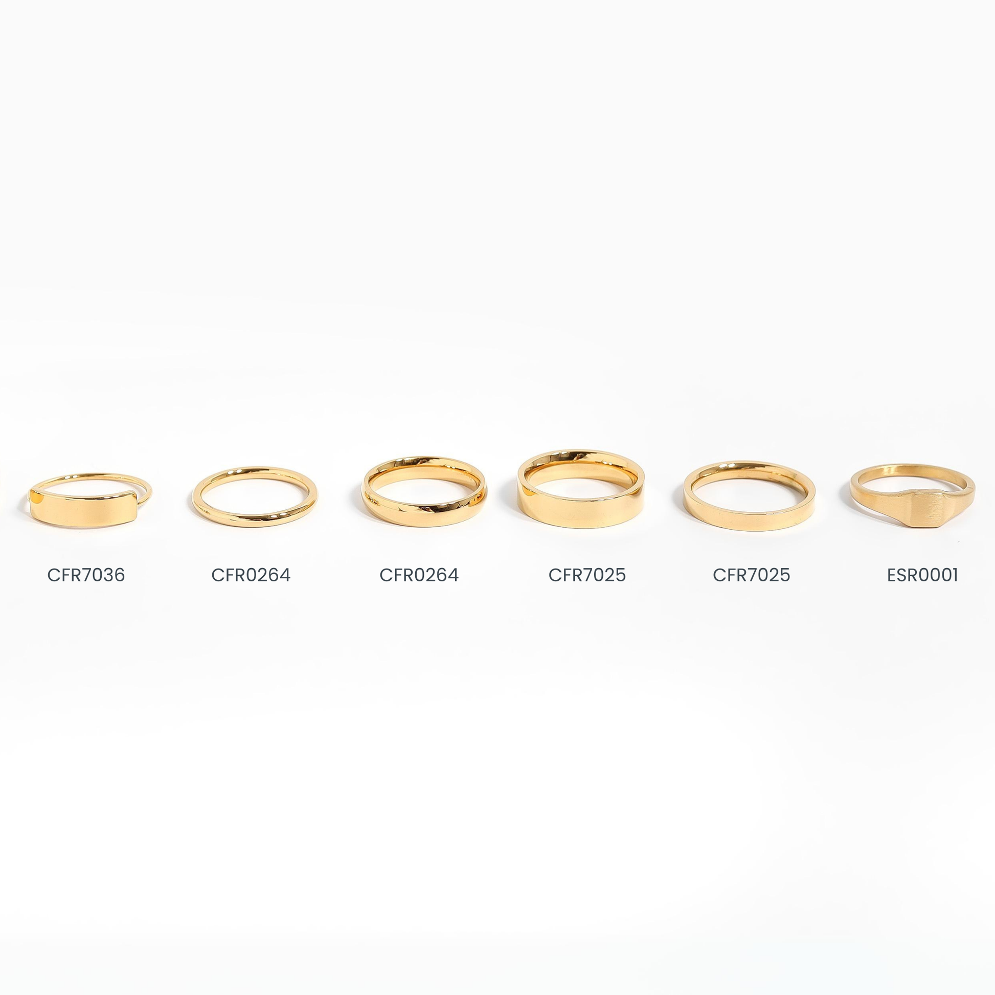 18K Gold Stainless Steel Blank Flat Band Ring
