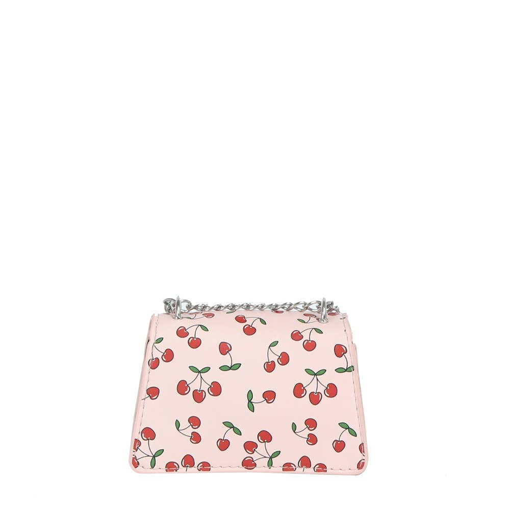 Cherry Print Chain Crossbody Flap Bag