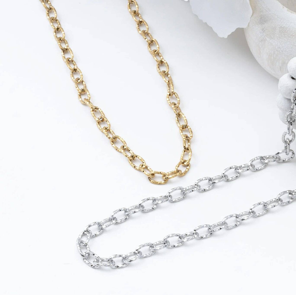 18K Gold PVD Stainless Steel Cable Link Chain Necklace