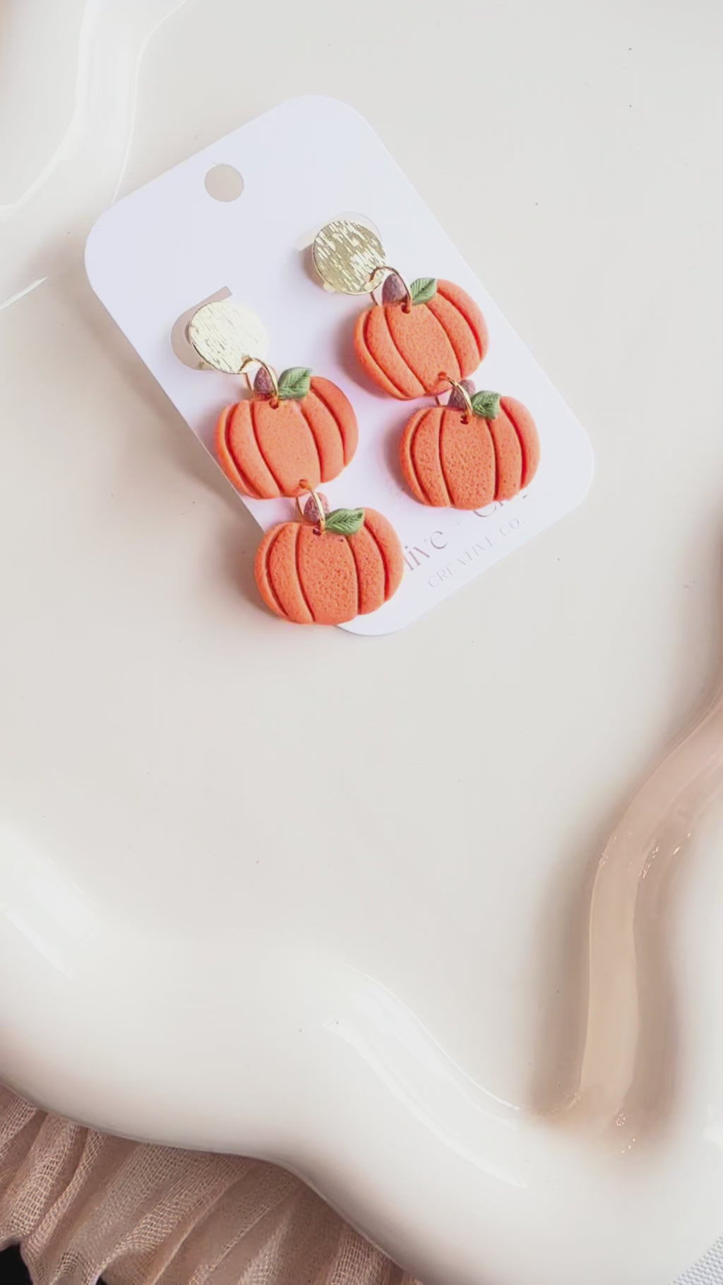 Handmade Pumpkin Polymer Clay Earrings