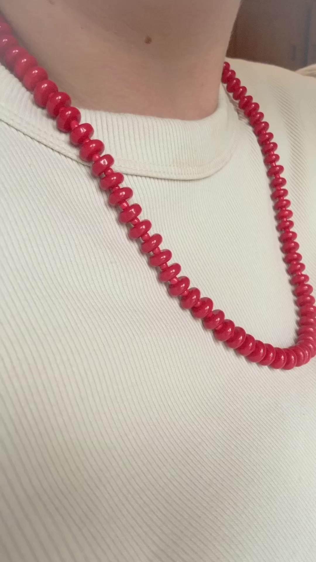 Handmade Glass Rondelle Beaded Necklace