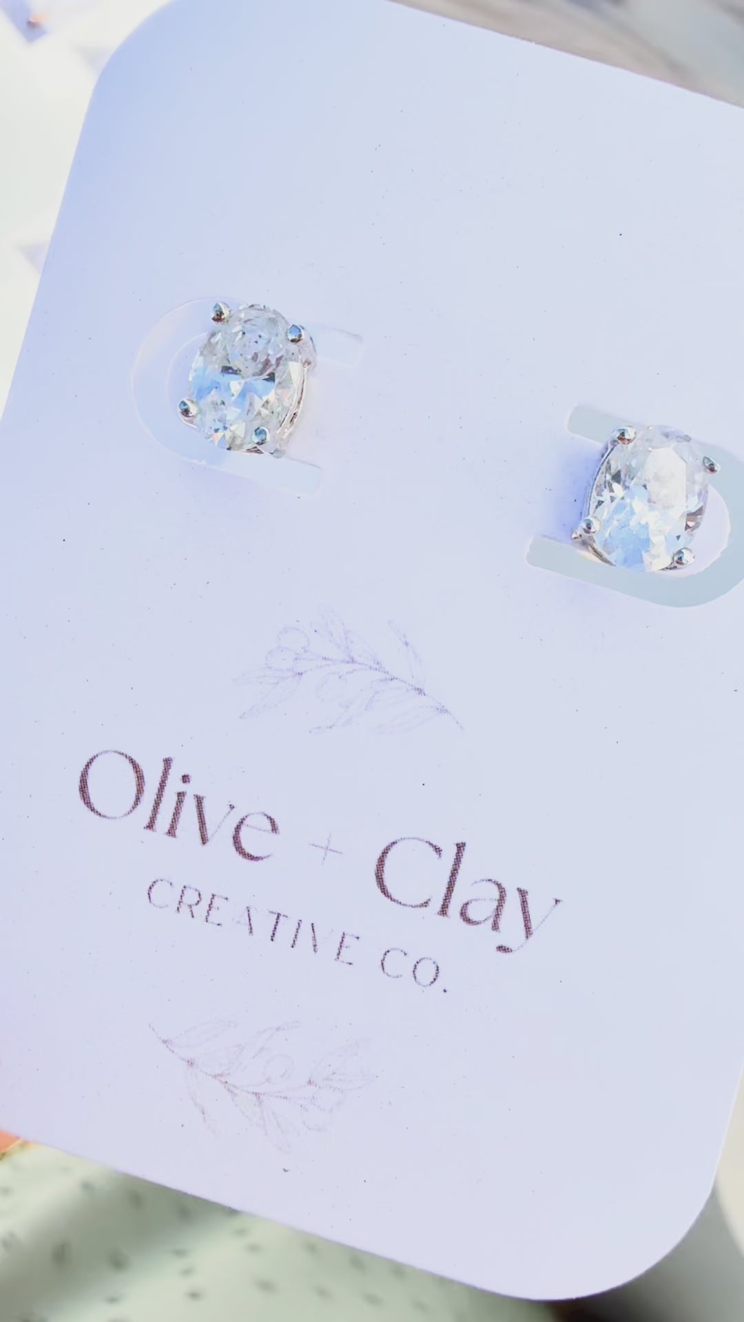 Oval Sterling Silver Earring Pair