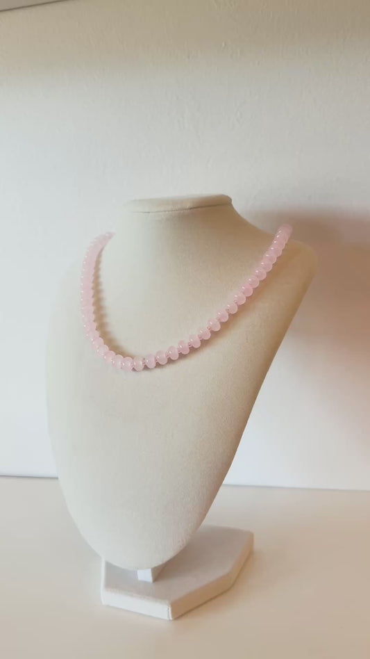 Handmade Glass Rondelle Beaded Necklace