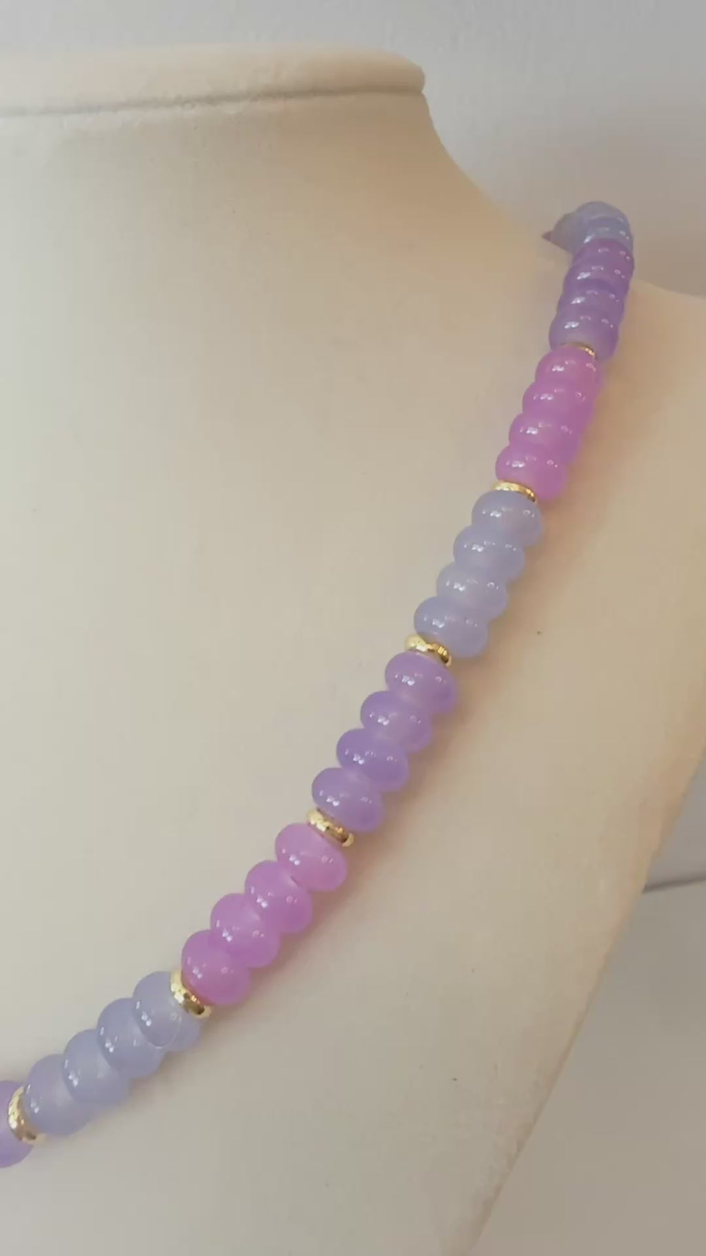 Handmade Glass Rondelle Beaded Necklace