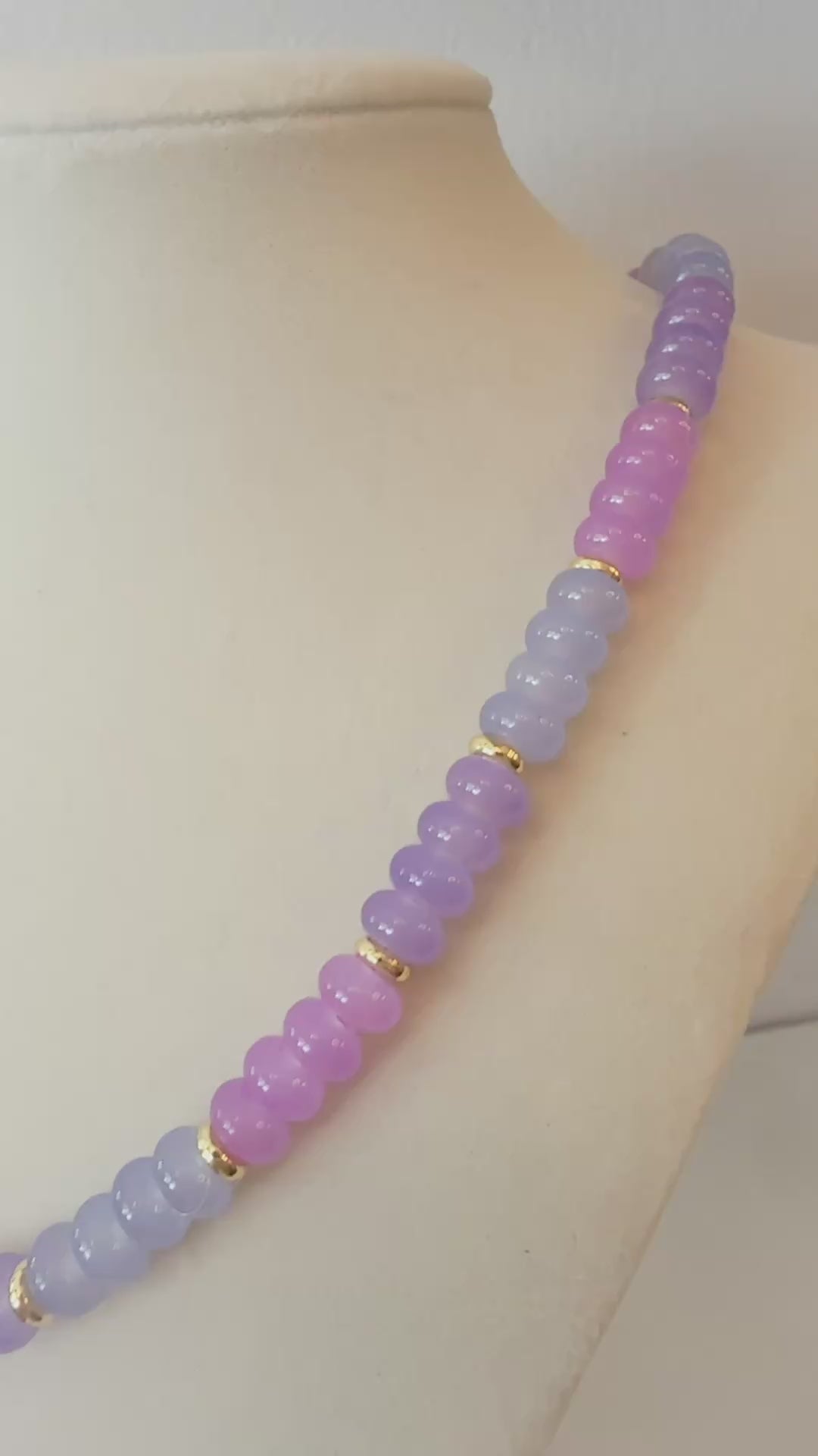 Handmade Glass Rondelle Beaded Necklace