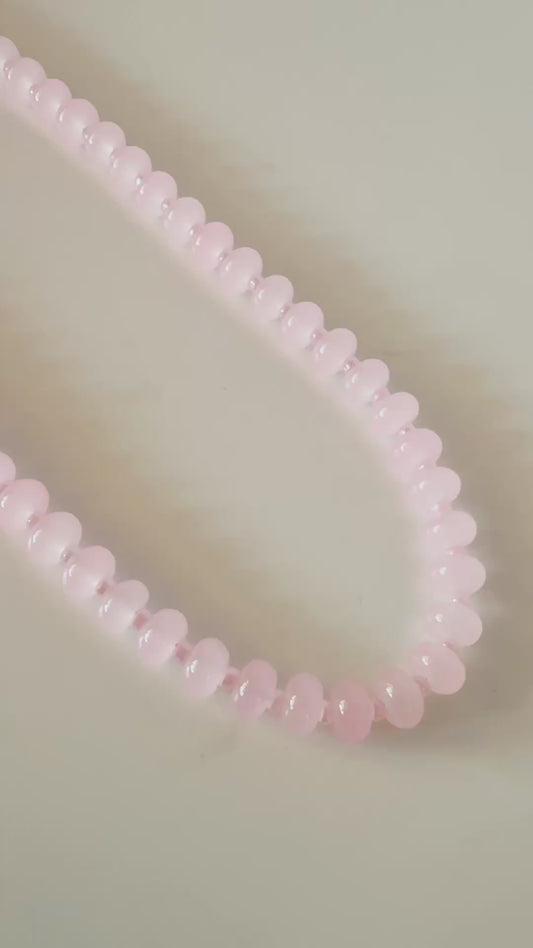 Handmade Glass Rondelle Beaded Necklace