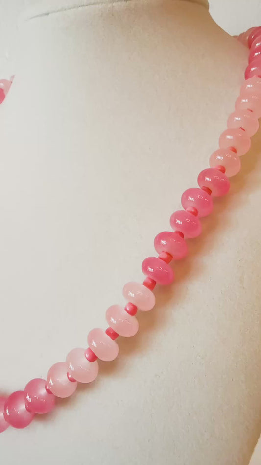 Handmade Glass Rondelle Beaded Necklace