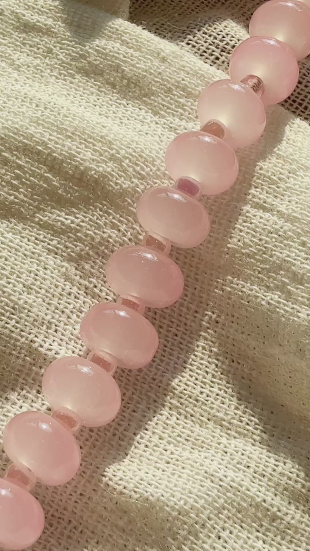 Handmade Glass Rondelle Beaded Necklace